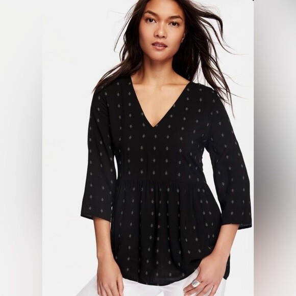 Old Navy black and white babydoll top size medium - Picture 1 of 5